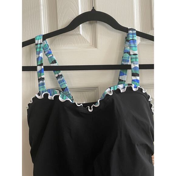 Profile By Gottex Bachata D Cup V Neck One Piece Swimdress Black Size - 14D - Picture 3 of 7